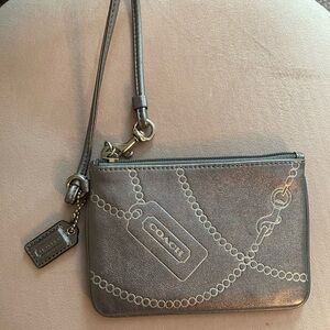Coach silver wristlet